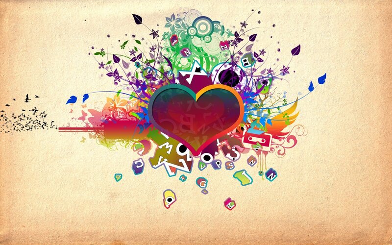 Colorful Heart Explosion — Red