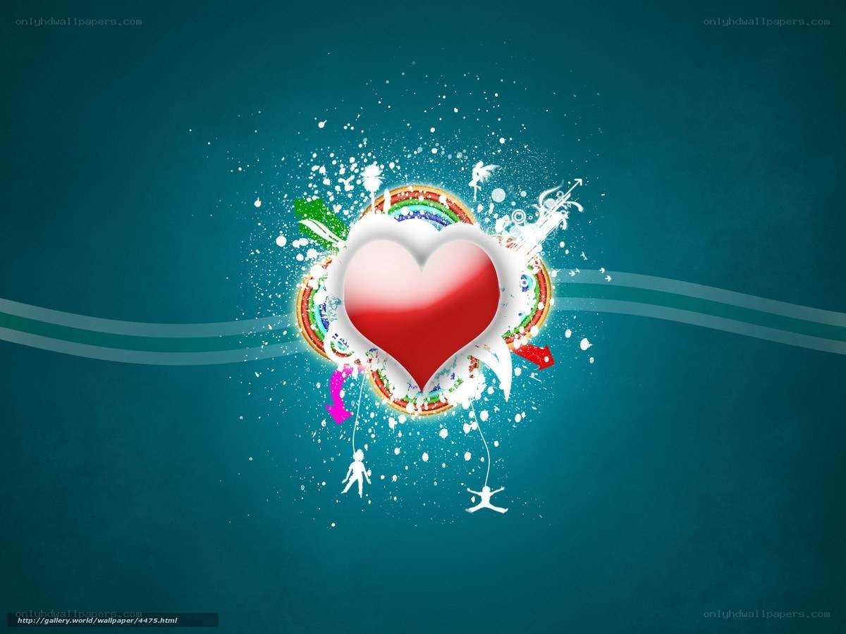 Colorful heart explosion