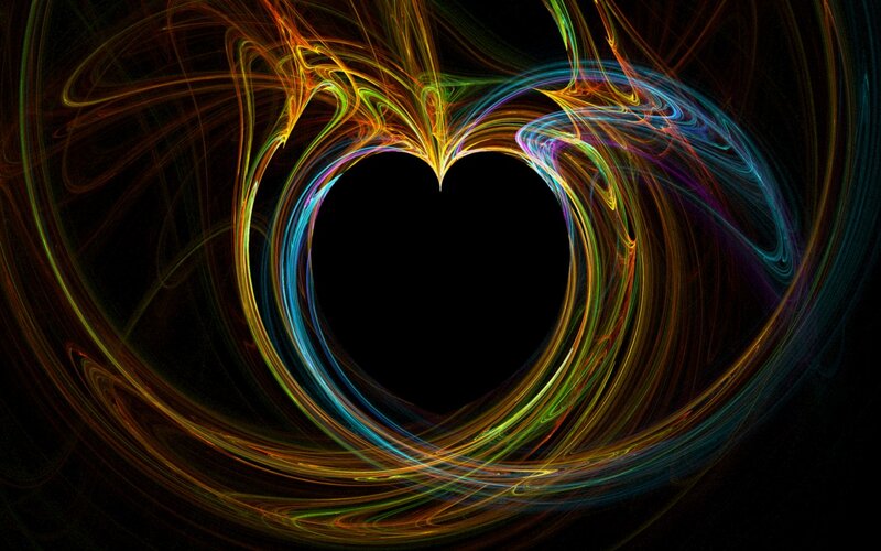 Colorful heart fractal art
