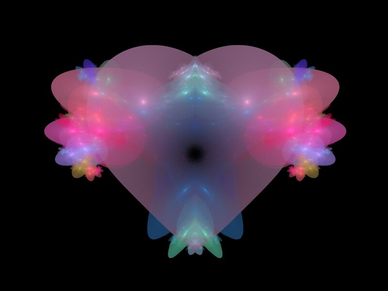 Colorful Heart Fractal — Pink