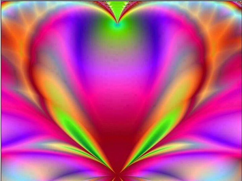 Colorful Heart Fractal — Pink, Vibrant