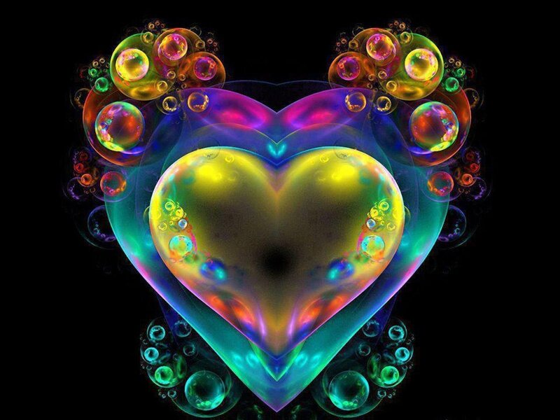 Colorful Heart Fractal — Yellow