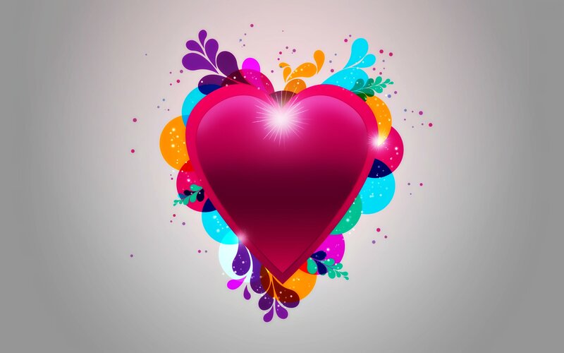 Colorful Heart Illustration — Pink