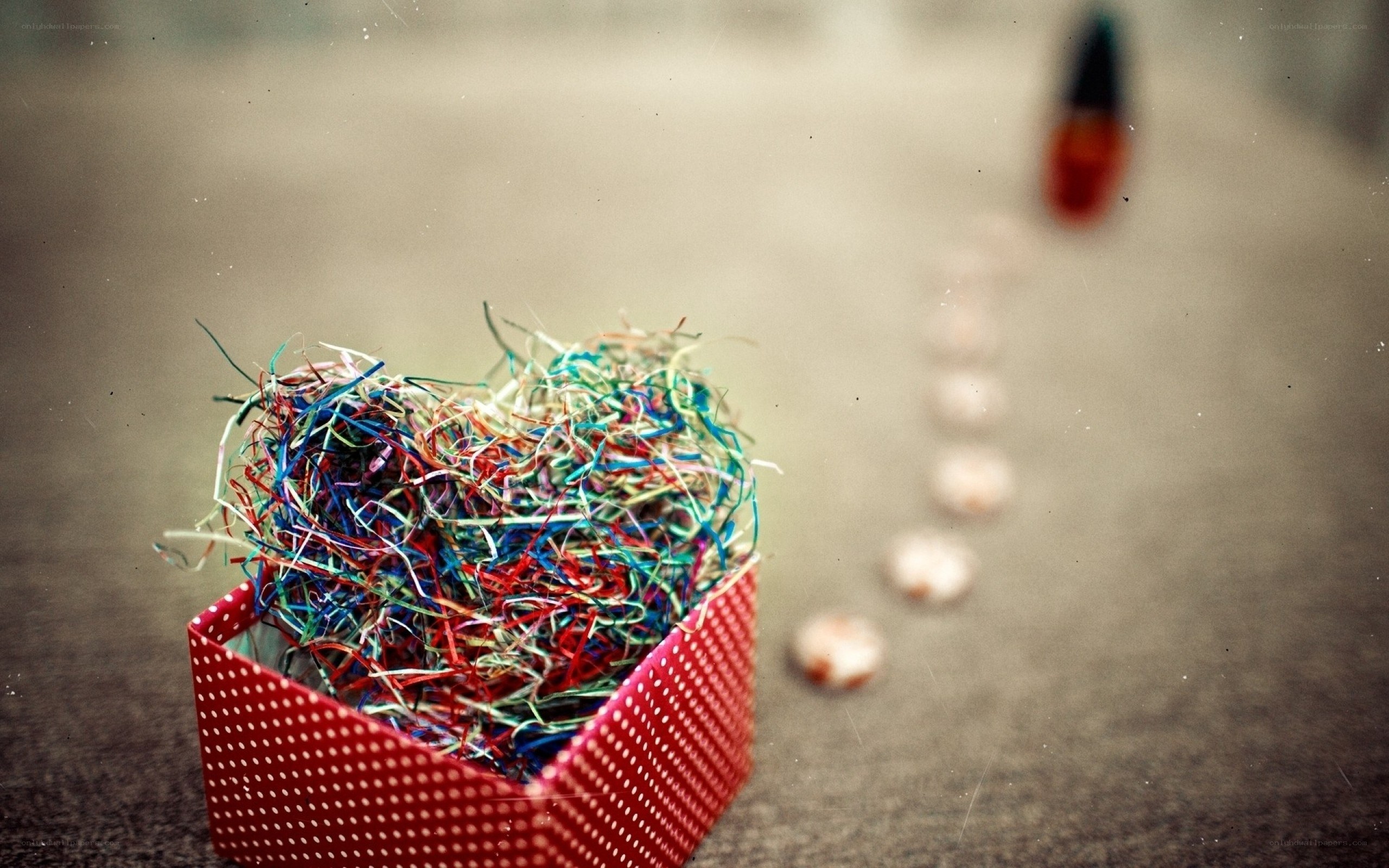 colorful heart in a box