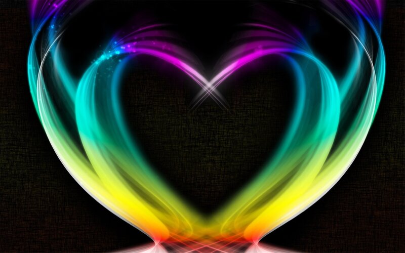 Colorful heart light effect