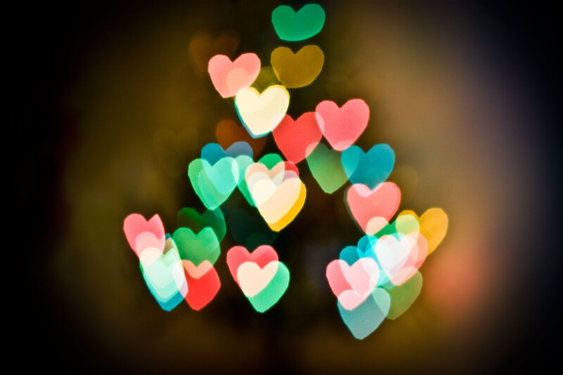 Colorful Heart Lights — Red, Dreamy