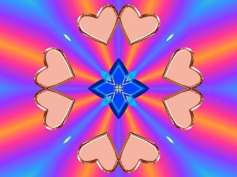 colorful heart mandala