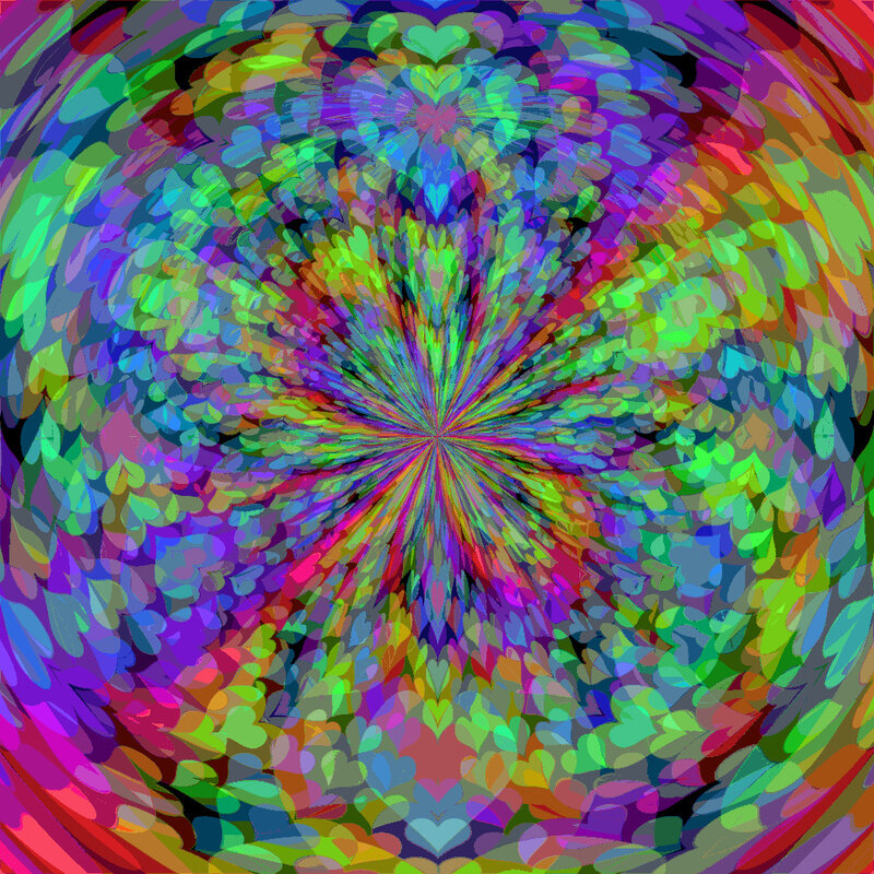 colorful heart mandala