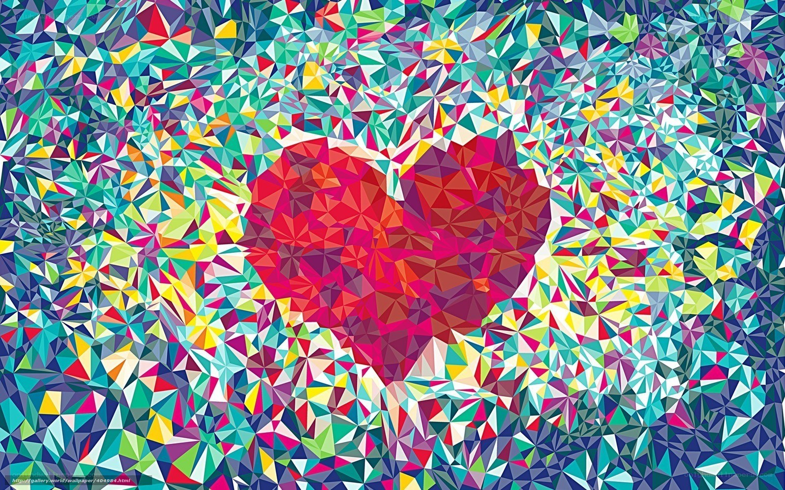 Colorful heart mosaic art