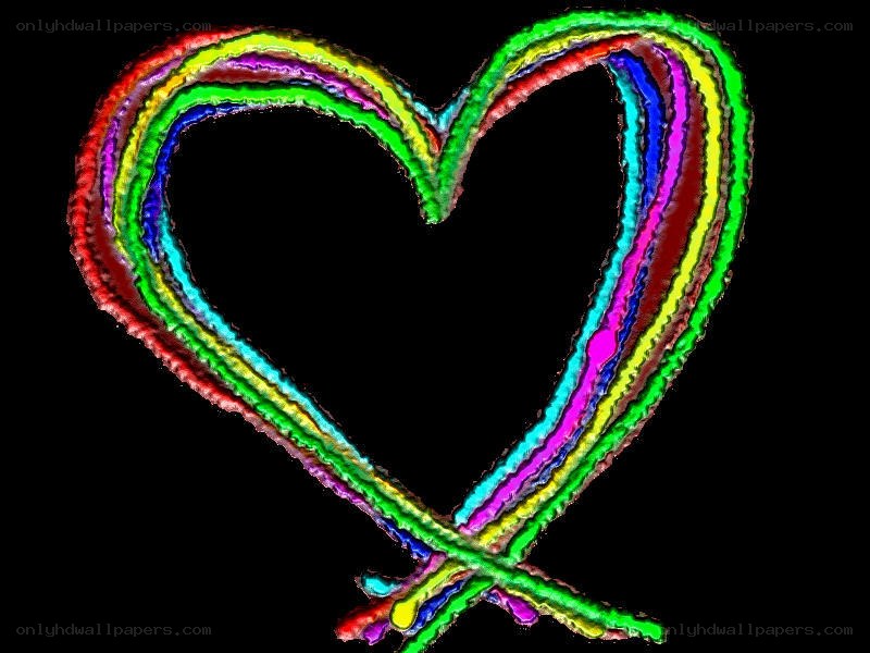 Colorful heart outline
