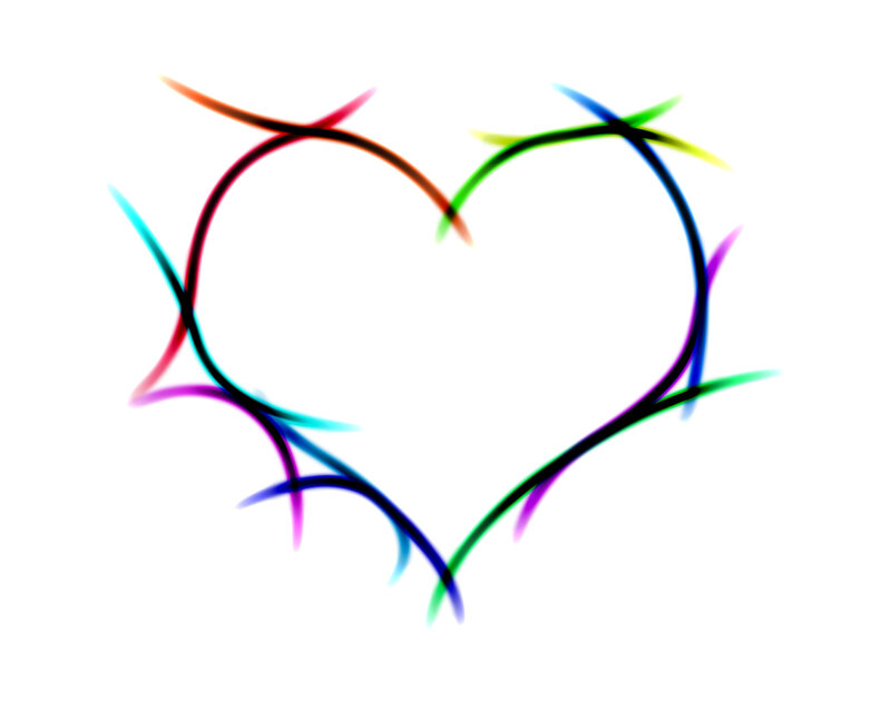 colorful heart outline