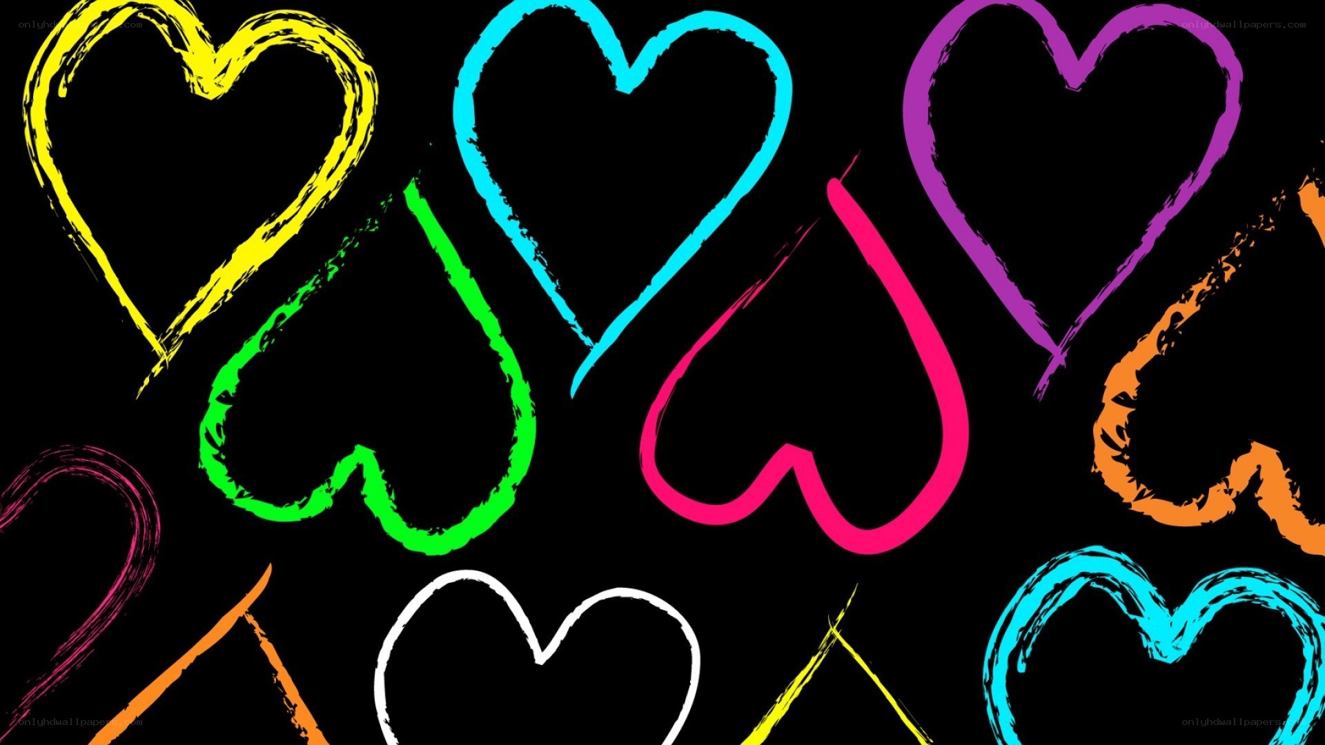 colorful heart outlines