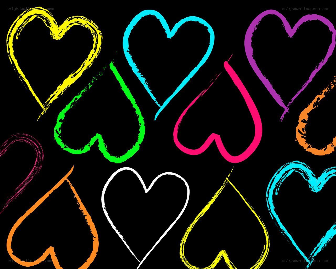 colorful heart outlines