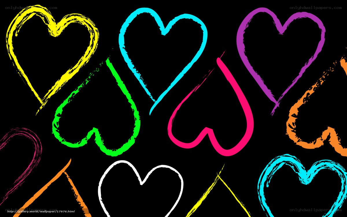 colorful heart outlines
