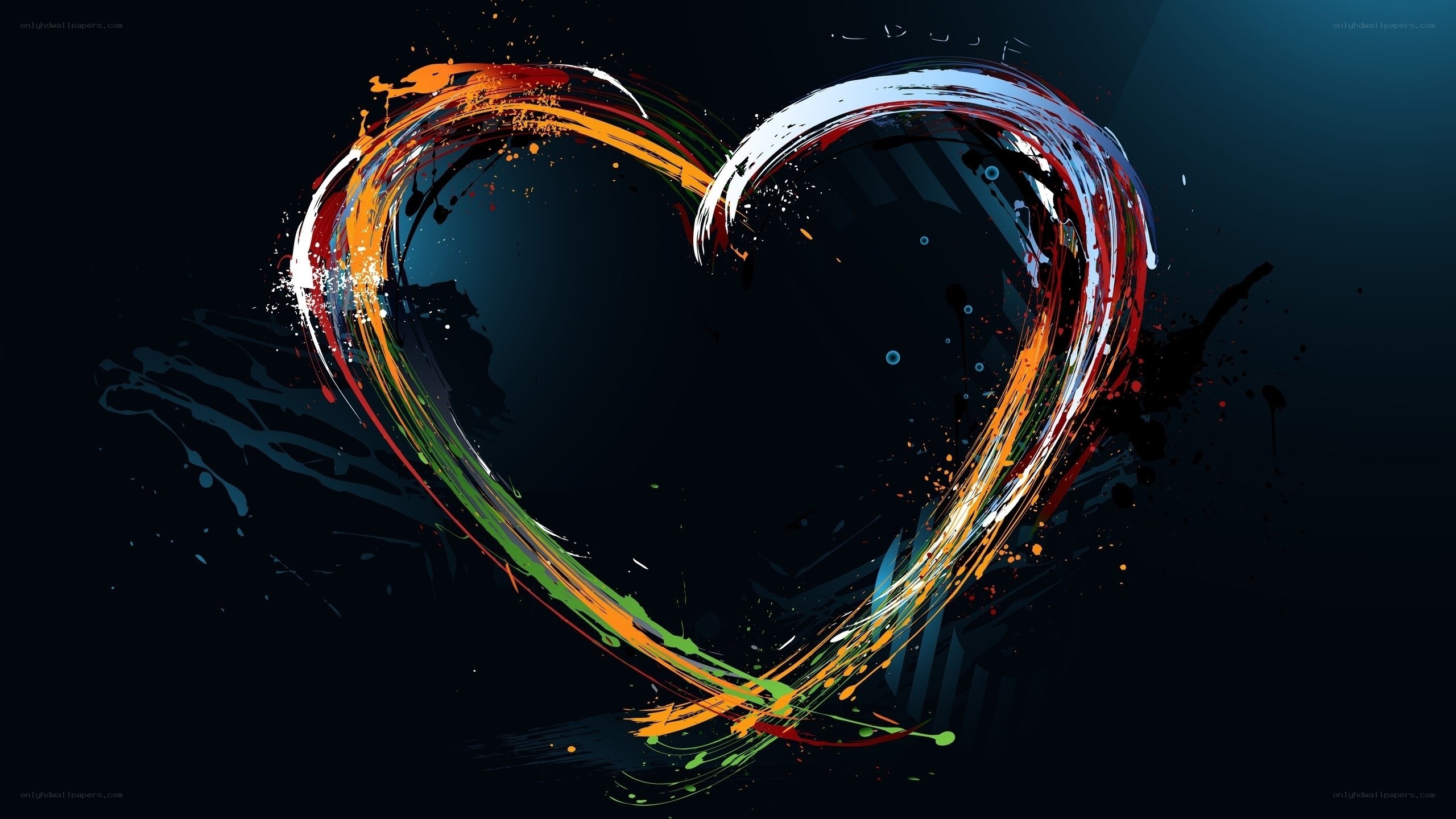 Colorful heart paint splatter