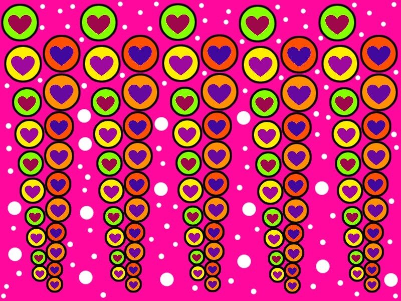 Colorful Heart Pattern — Pink, Playful, Digital Art
