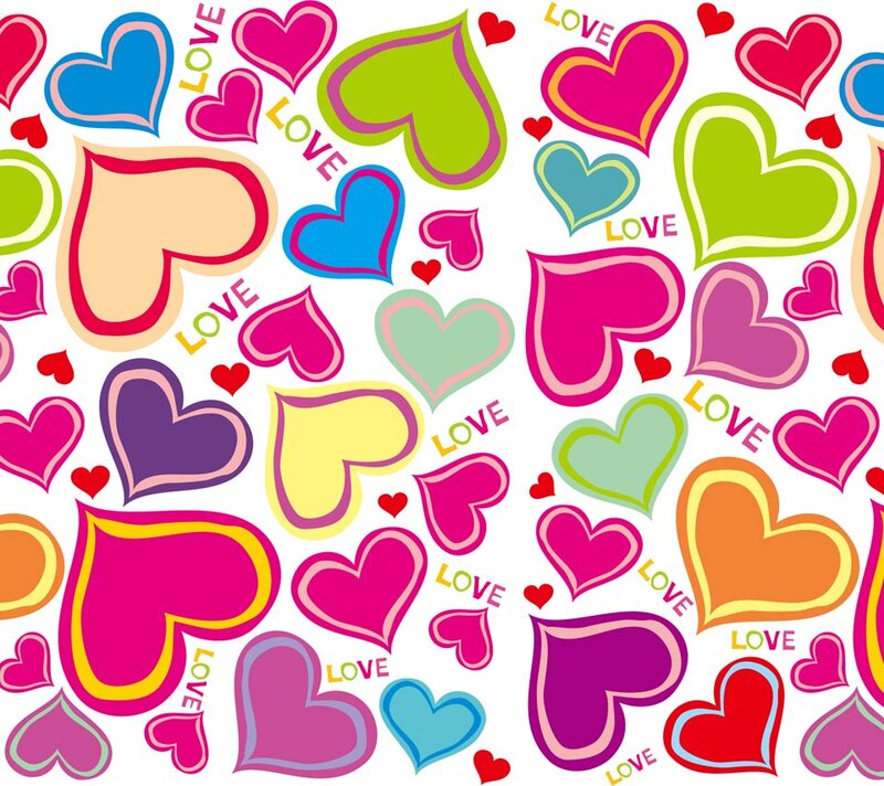 Colorful Heart Pattern — Pink