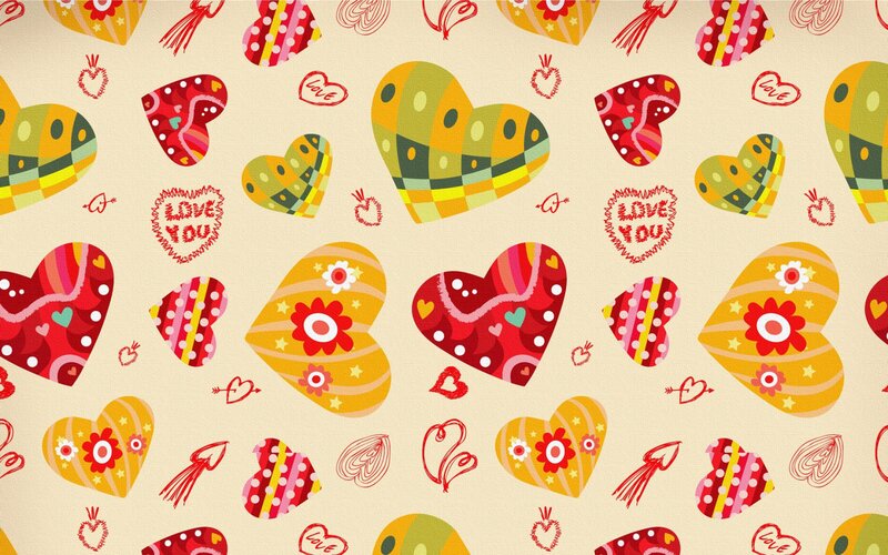 Colorful Heart Pattern — Red