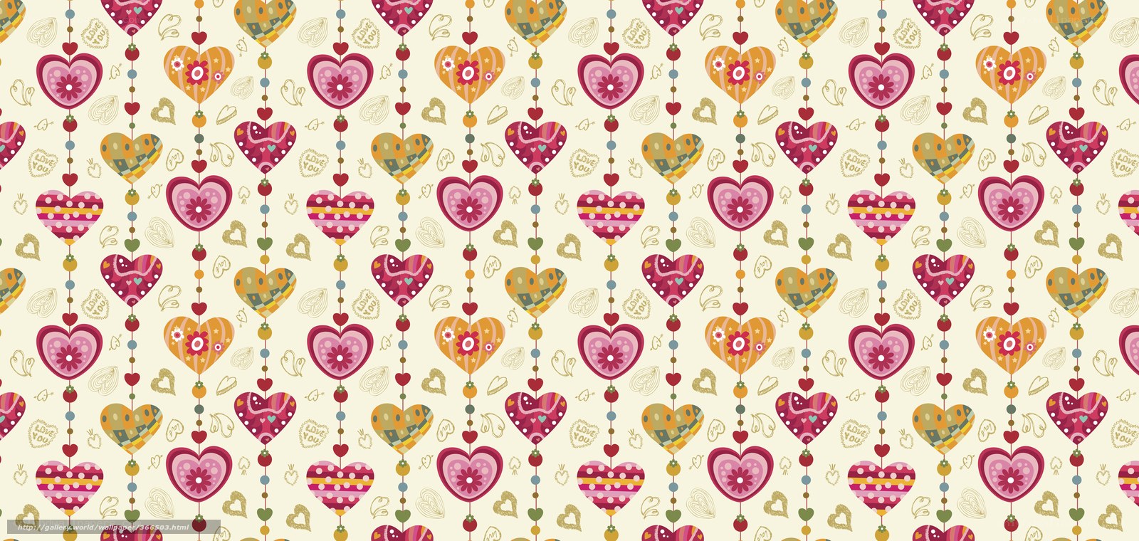 colorful heart pattern wallpaper