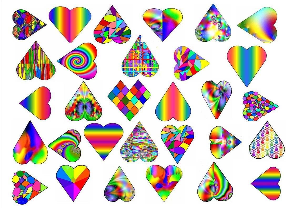 Colorful heart patterns collection