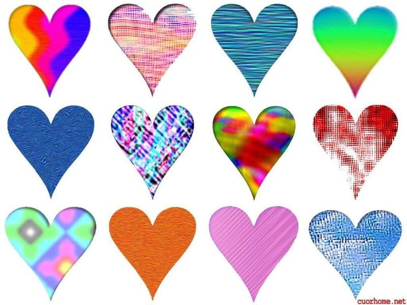 colorful heart patterns