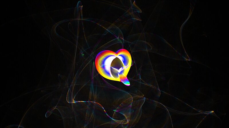Colorful Heart Shape — Black