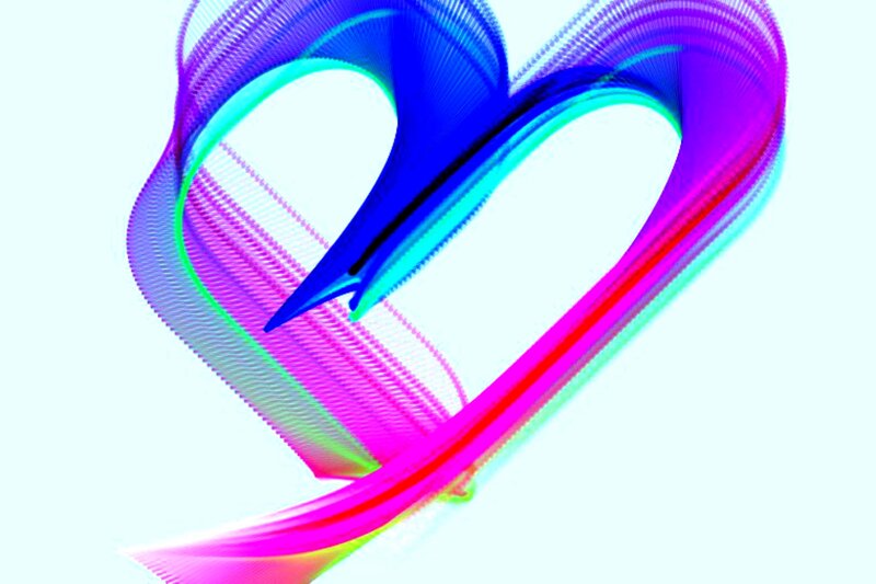 Colorful Heart Shape — Blue
