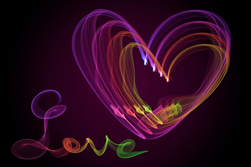Colorful Heart Shape — Purple, Romantic