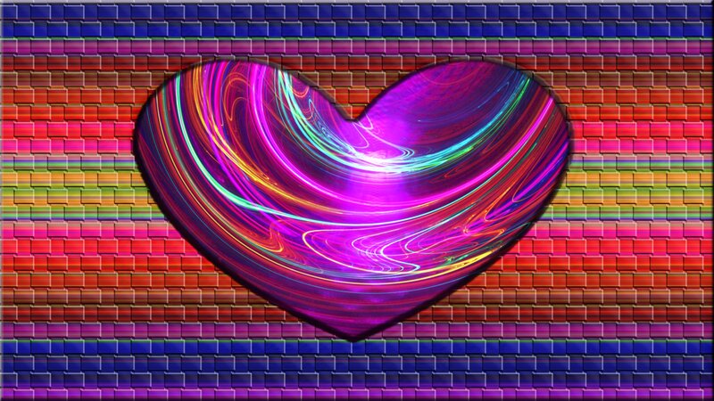Colorful Heart Shape — Purple