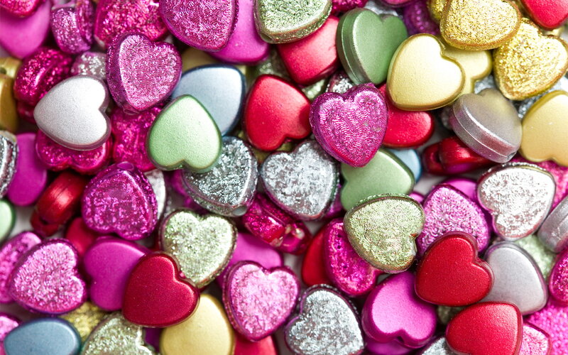 Colorful Heart-shaped Beads — Pink, Festive