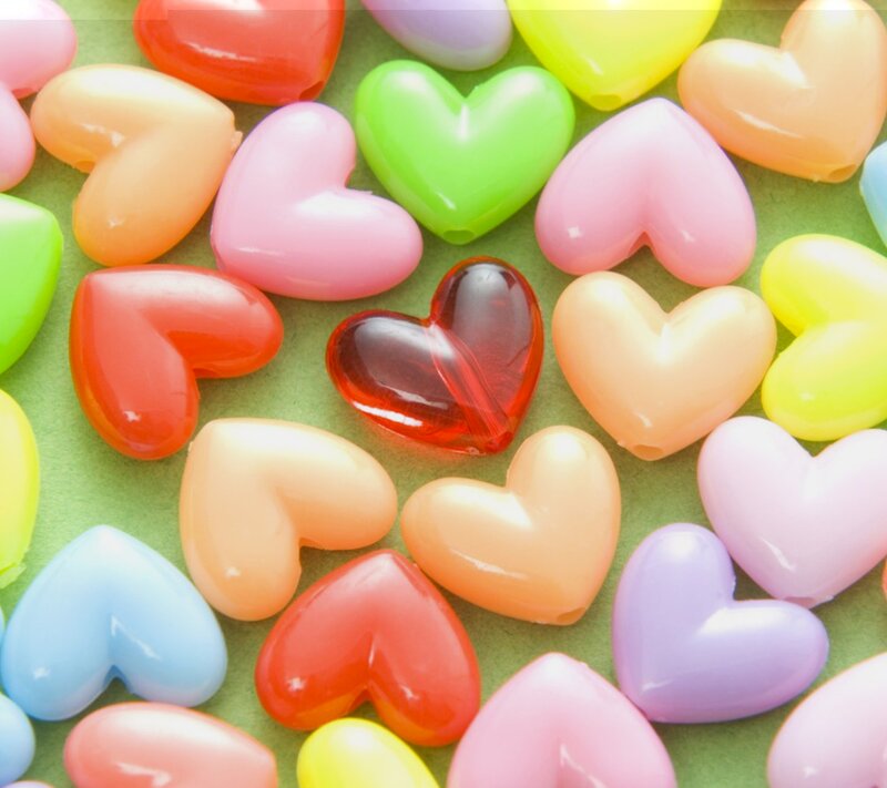 Colorful Heart-shaped Beads — Pink, Playful