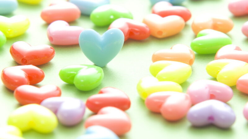 Colorful Heart-shaped Candies — Green
