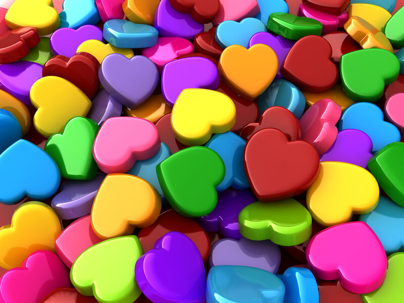 Colorful Heart-shaped Candies — Red, Playful