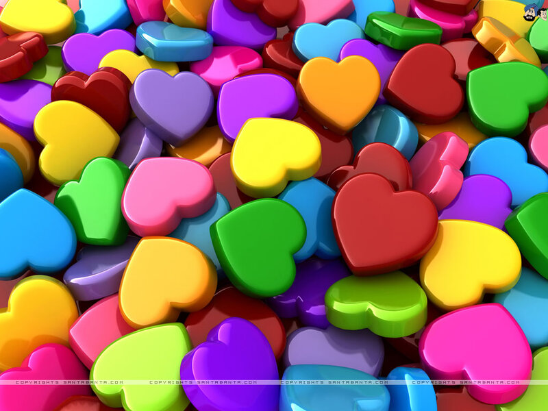 Colorful Heart-shaped Candies — Red