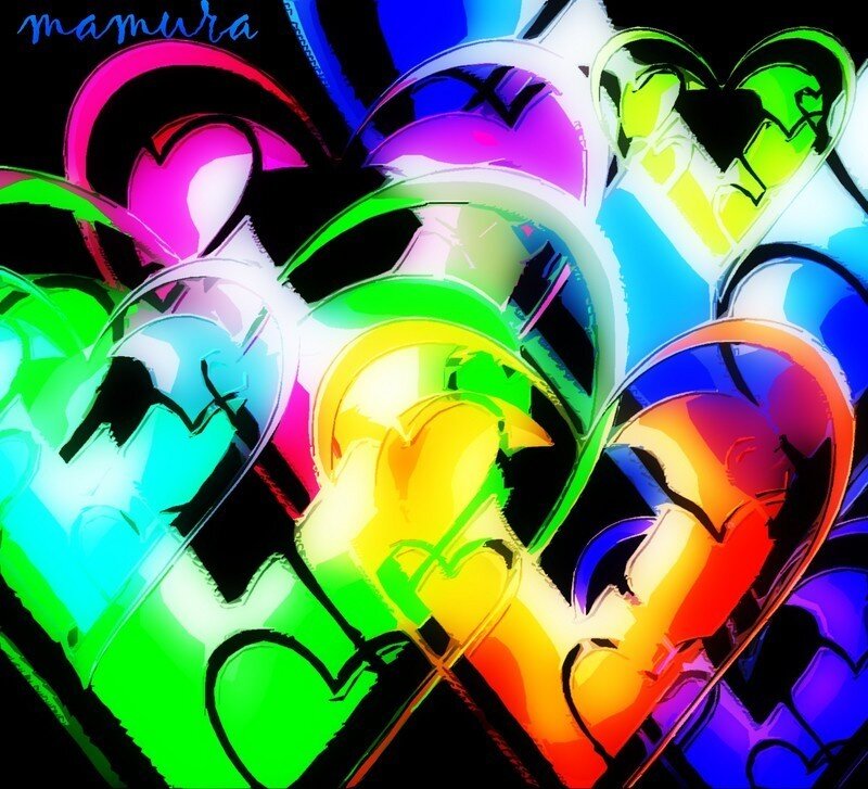 Colorful Heart Shapes — Green, Vibrant