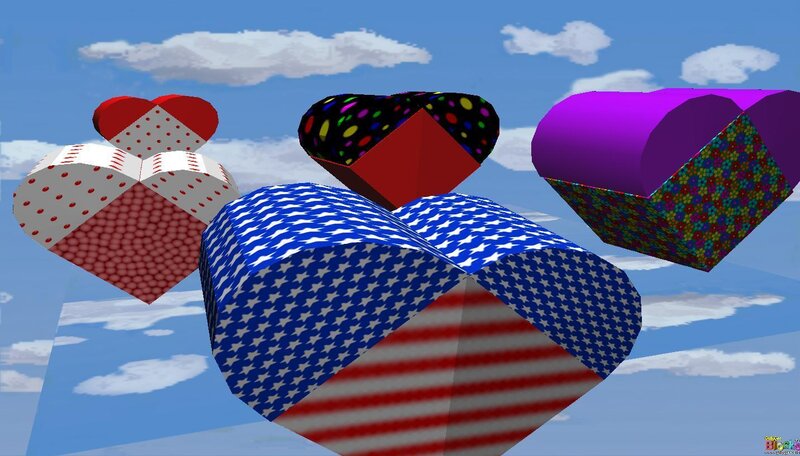 Colorful heart shapes in the sky