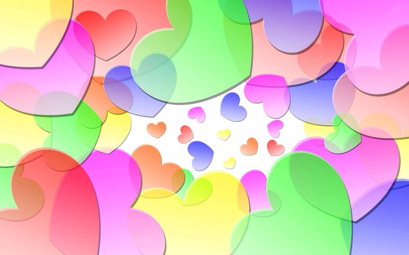 Colorful Heart Shapes — Pink, Playful, Digital Art, Hearts