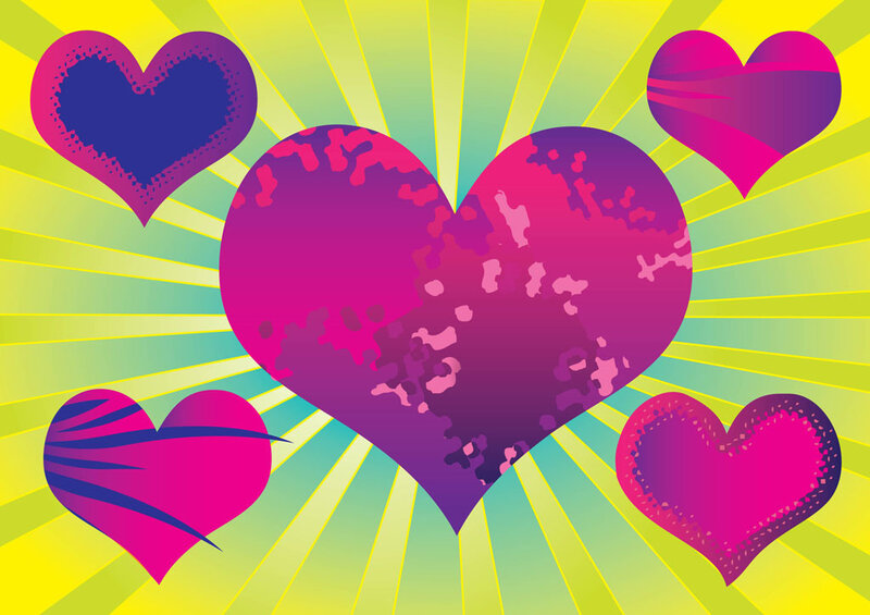 Colorful Heart Shapes — Pink, Vibrant