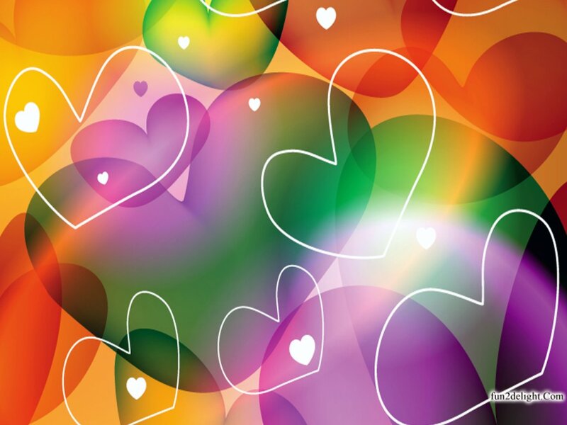 Colorful Heart Shapes — Purple