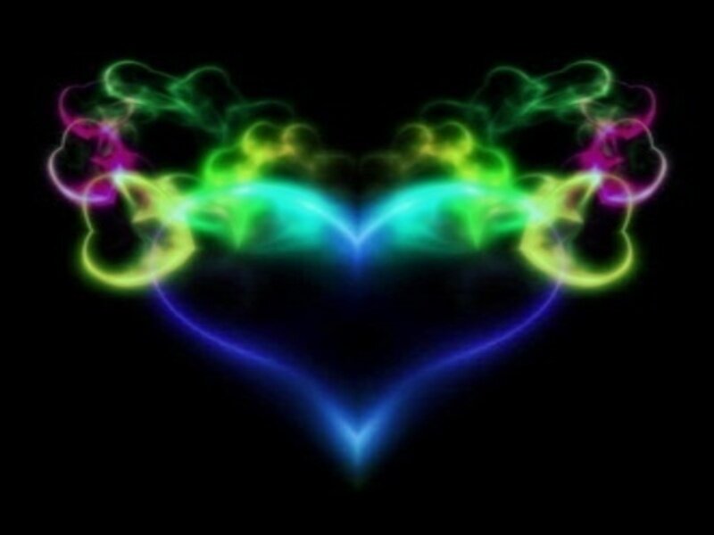 colorful heart smoke design