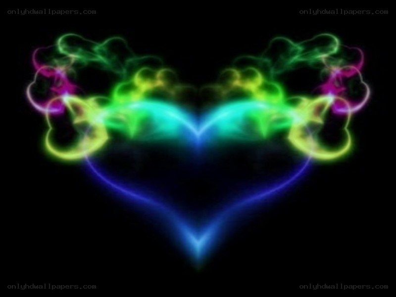 colorful heart smoke design