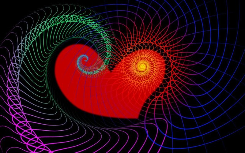 colorful heart spiral