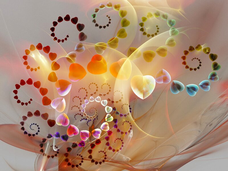 Colorful Heart Spirals