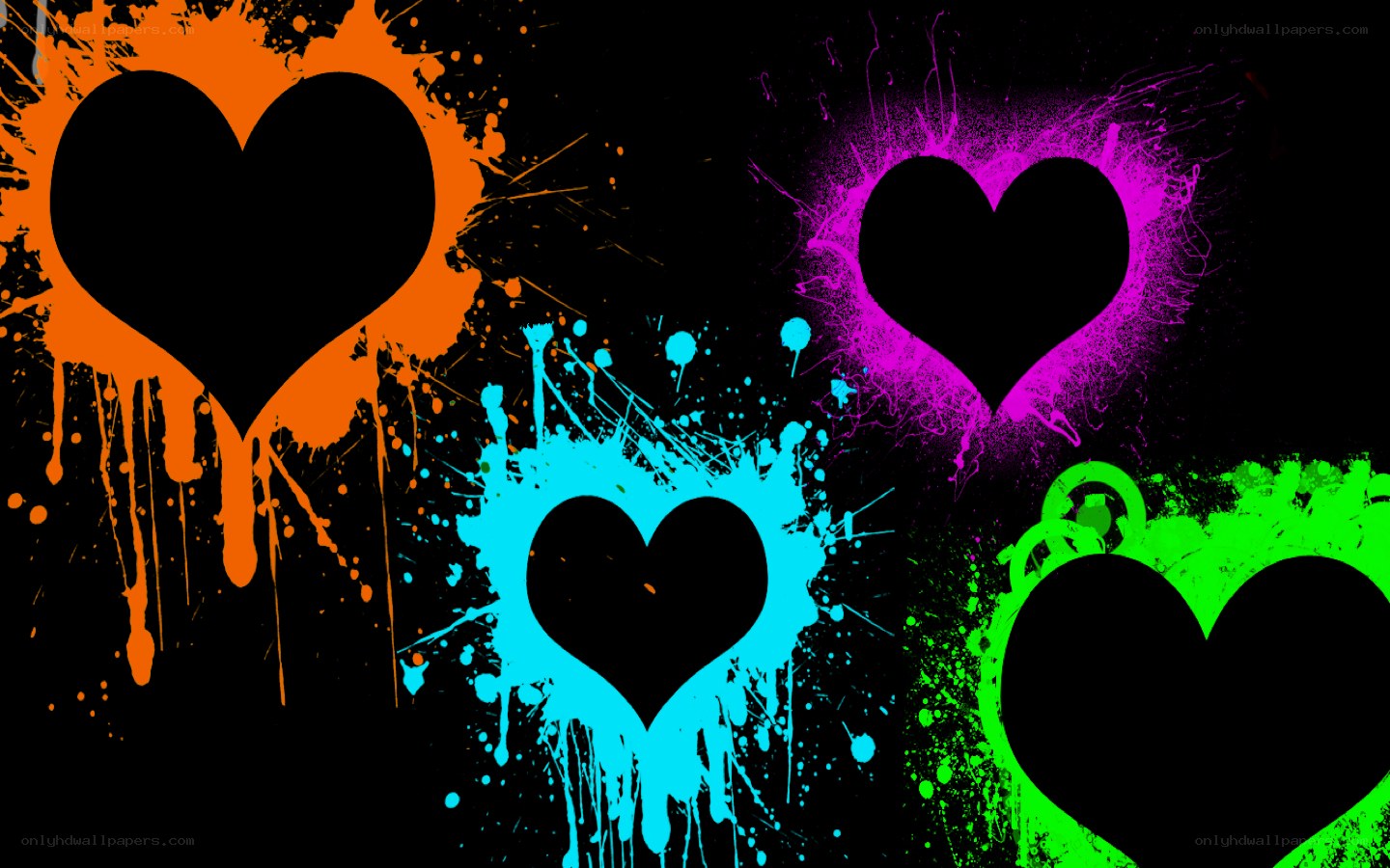 colorful heart splatter art