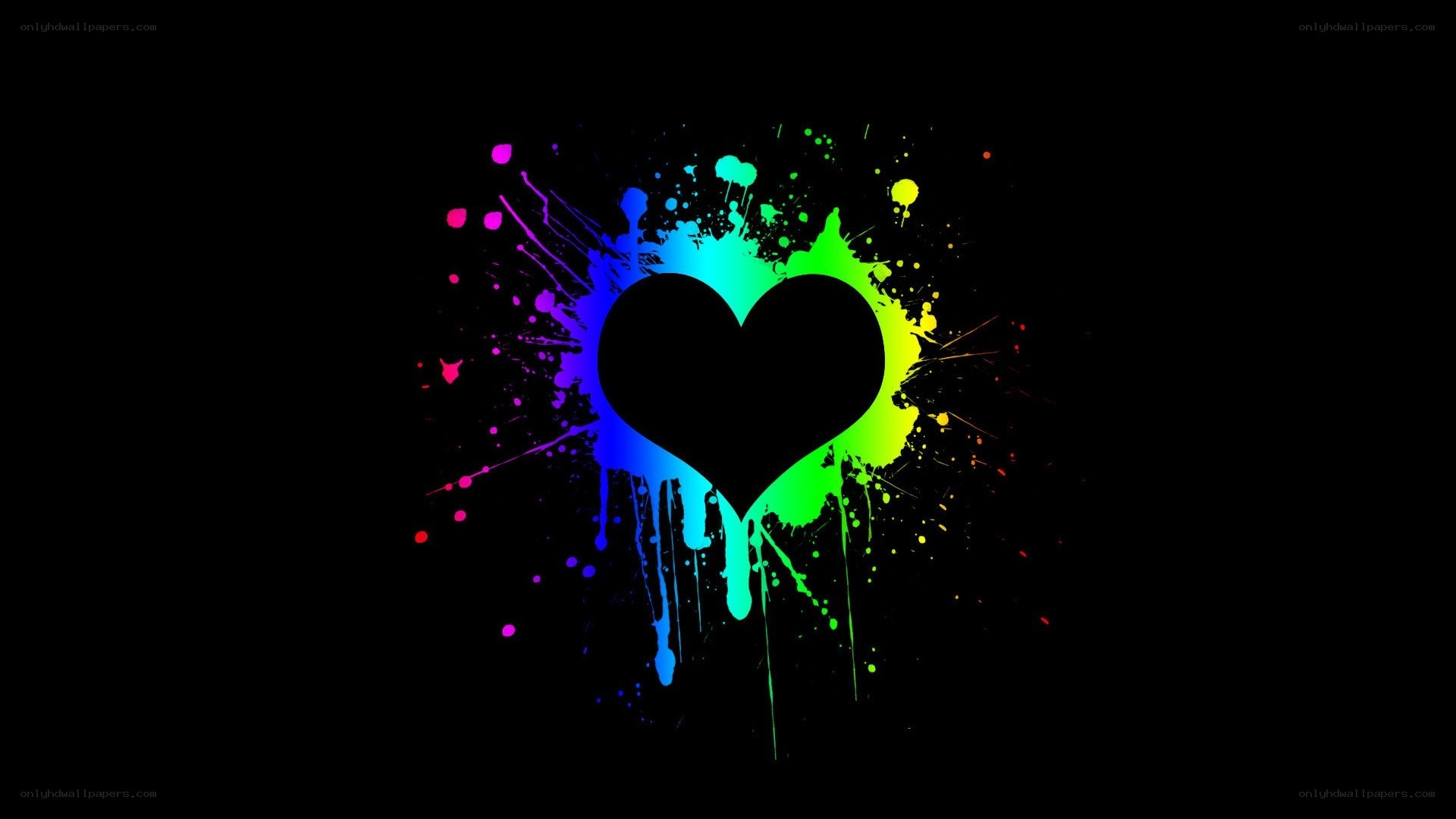 colorful heart splatter