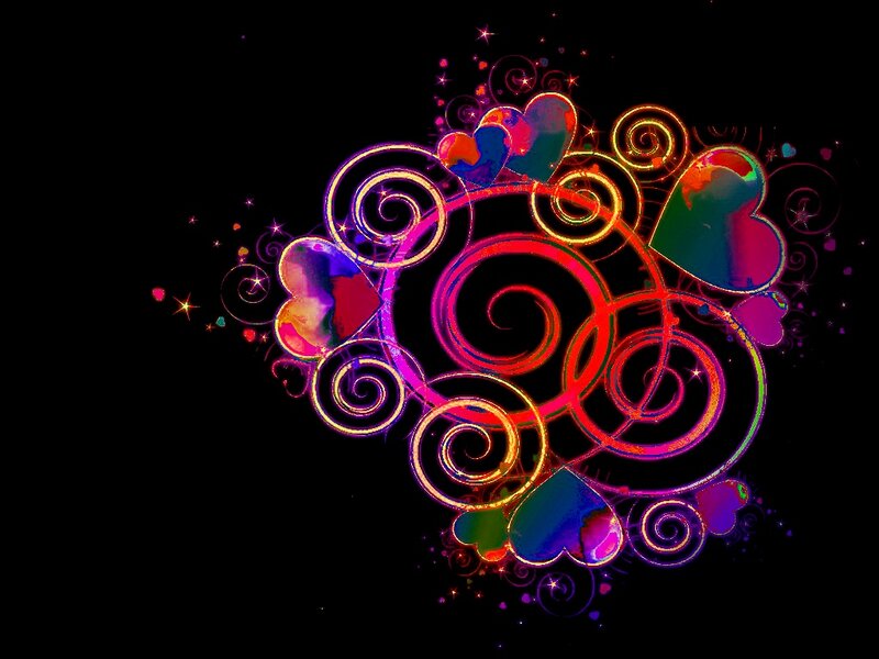 Colorful Heart Swirls