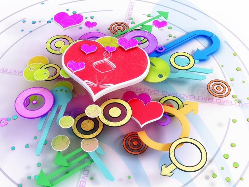 Colorful Heart Symbols — Red, Playful