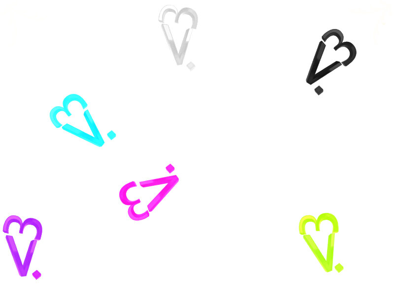 colorful heart symbols scattered