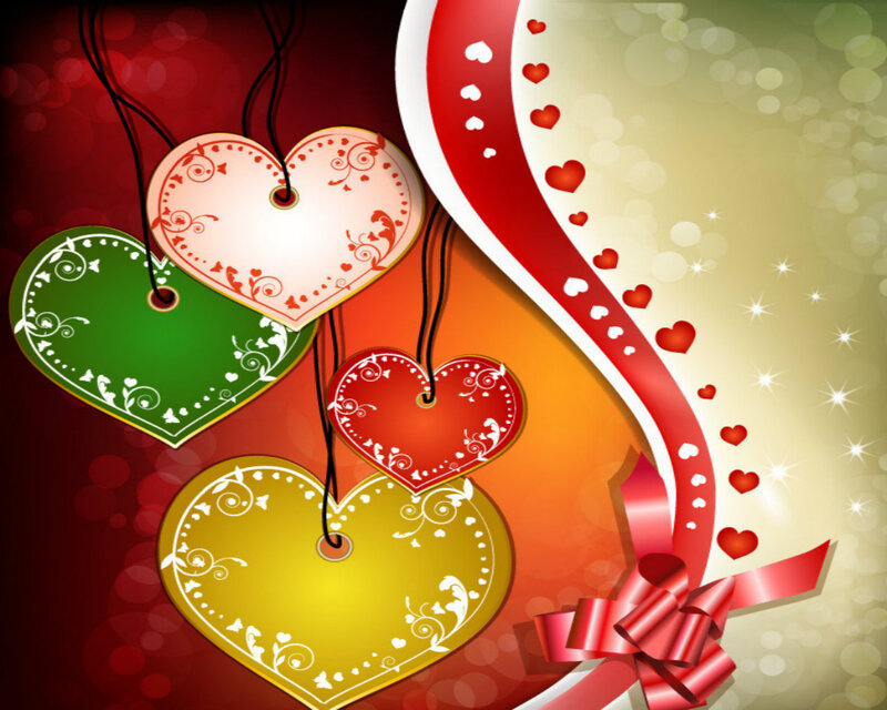 Colorful Heart Tags