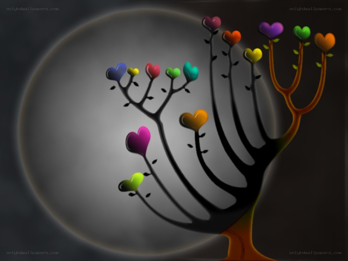 Colorful heart tree